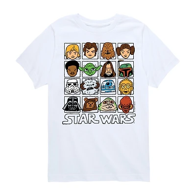 Disney Collection Little & Big Kid Boys Crew Neck Short Sleeve Regular Fit Star Wars Graphic T-Shirt