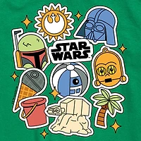 Disney Collection Little & Big Kid Boys Crew Neck Short Sleeve Regular Fit Star Wars Graphic T-Shirt