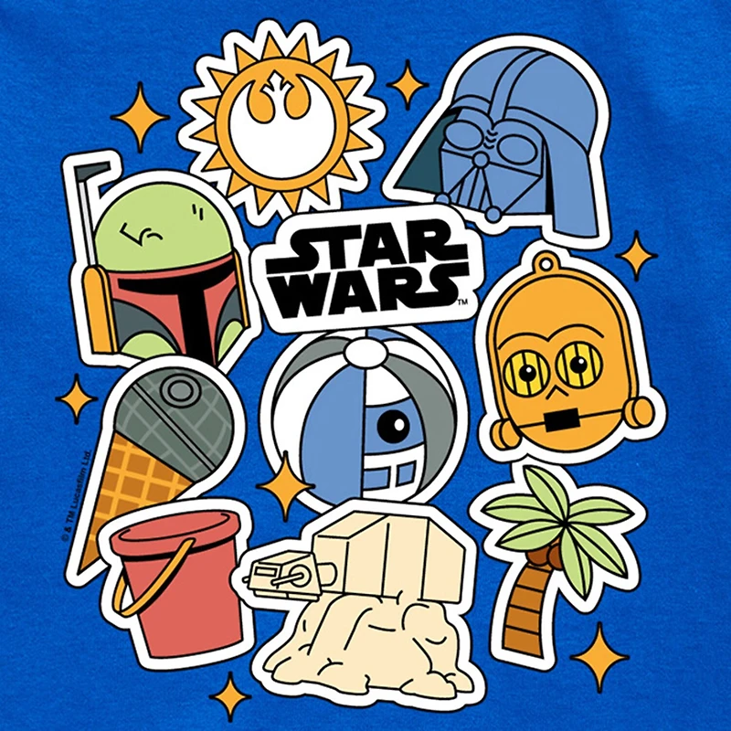 Disney Collection Little & Big Kid Boys Crew Neck Short Sleeve Regular Fit Star Wars Graphic T-Shirt