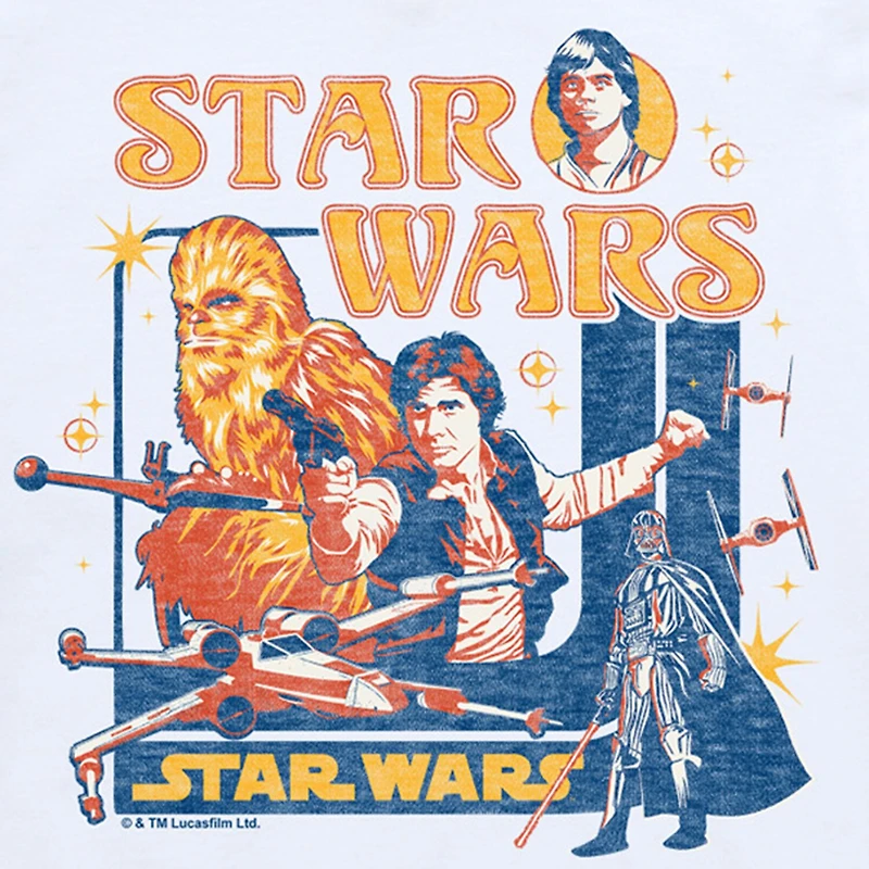 Disney Collection Little & Big Kid Boys Crew Neck Short Sleeve Regular Fit Star Wars Graphic T-Shirt