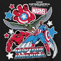 Disney Collection Brave New World Little & Big Kid Boys Crew Neck Short Sleeve Regular Fit Captain America Marvel Graphic T-Shirt