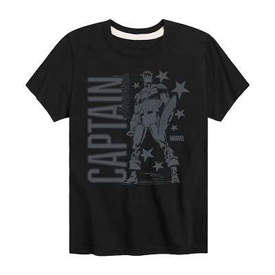 Disney Collection Falcon Brave New World Little & Big Kid Boys Crew Neck Short Sleeve Regular Fit Captain America Marvel Graphic T-Shirt