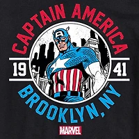 Mens Short Sleeve Captain America Marvel Graphic T-Shirt