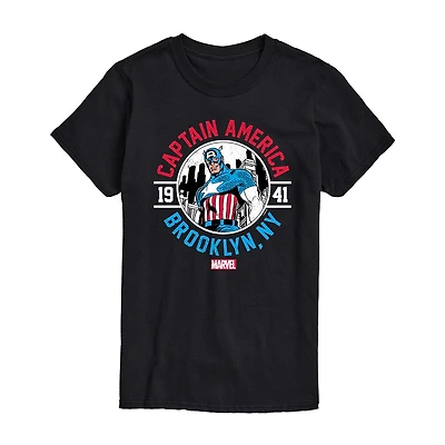 Mens Short Sleeve Captain America Marvel Graphic T-Shirt