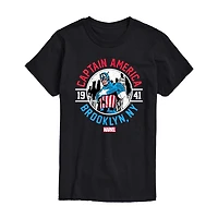 Mens Short Sleeve Captain America Marvel Graphic T-Shirt
