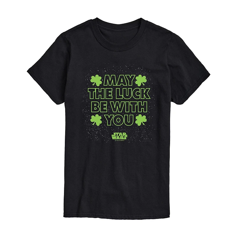 Mens Short Sleeve St. Patrick's Day Star Wars Graphic T-Shirt