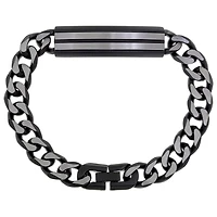 Mens Stainless Steel 8 1/2 Inch Solid Curb Id Bracelet
