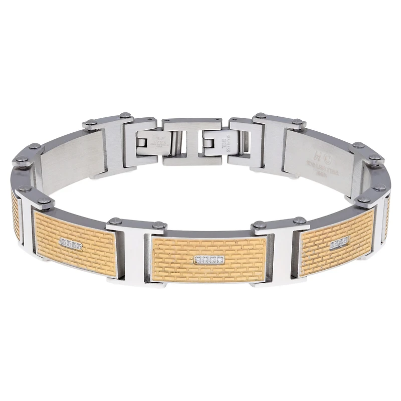 Mens Stainless Steel Solid Round 8 1/2 Inch Link Bracelet