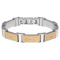 Mens Stainless Steel Solid Round 8 1/2 Inch Link Bracelet