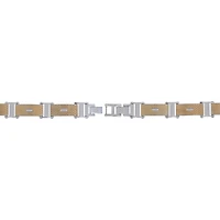Mens Stainless Steel Solid Round 8 1/2 Inch Link Bracelet