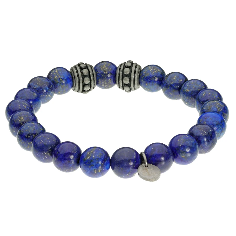 Mens Stainless Steel Beaded Bracelet