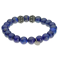 Mens Stainless Steel Beaded Bracelet