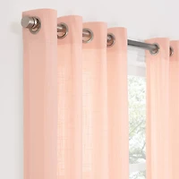 Fieldcrest Arden Solid Cotton Grommet Top Sheer Single Curtain Panel
