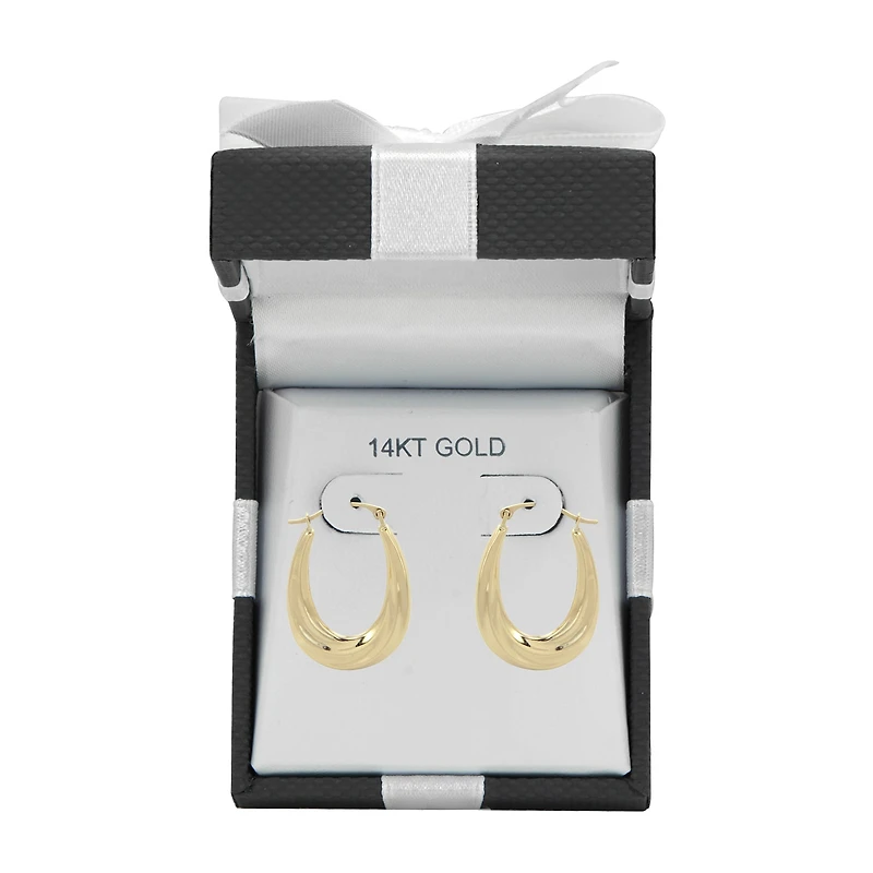 Womens 14K Gold 28mm Round Hoop Earrings