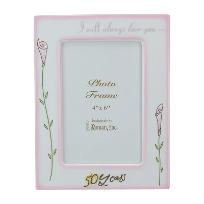 Roman 4" X 6" 50th Wedding Anniversary 2pc Set Tabletop Frame