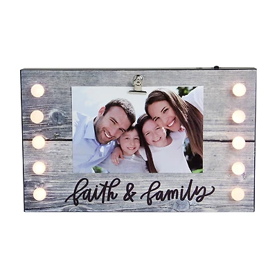 Northlight 4" X 6" Led Faith & Family Frame Photo Clip