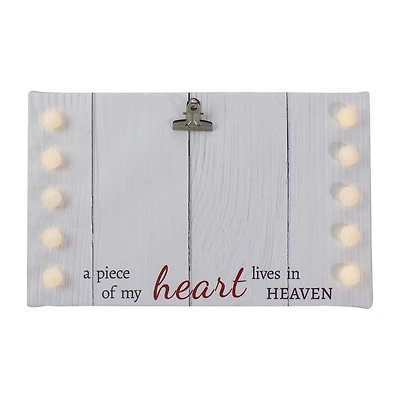 Northlight 4" X 6"Led My Heart Lives In Heaven Canvas Photo Clip