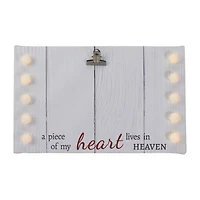 Northlight 4" X 6"Led My Heart Lives In Heaven Canvas Photo Clip