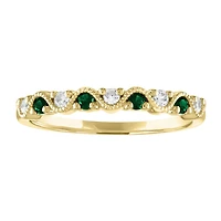 Modern Bride Gemstone 2.5MM 1/10 CT. T.W. 10K White Gold Wedding Band