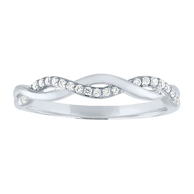 (G-H / Si2-I1) Womens 3MM 1/10 CT. T.W. Lab Grown White Diamond 10K Gold Wedding Band