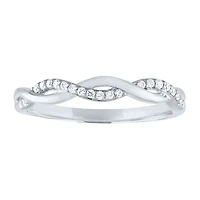 (G-H / Si2-I1) Womens 3MM 1/10 CT. T.W. Lab Grown White Diamond 10K Gold Wedding Band