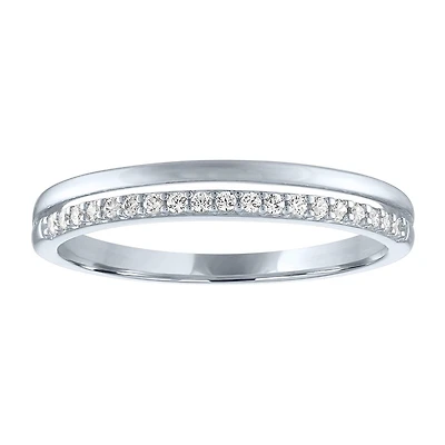 (G-H / Si2-I1) Womens 1/10 CT. T.W. Lab Grown White Diamond 10K Gold Wedding Band