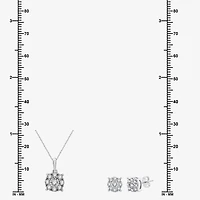 Womens 1/2 CT. T.W. Lab Grown White Diamond Sterling Silver Round 2-pc. Jewelry Set