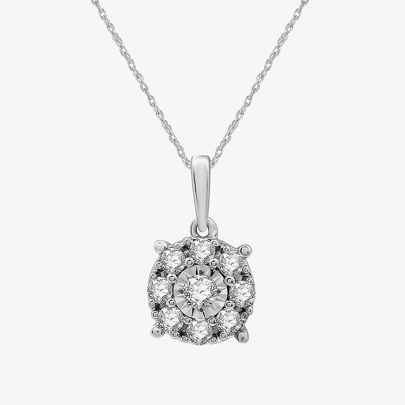 Womens 1/2 CT. T.W. Lab Grown White Diamond Sterling Silver Round 2-pc. Jewelry Set