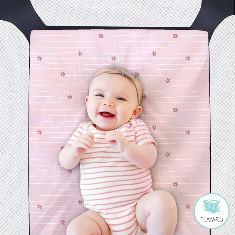 The Peanutshell Daisy 3-pc. Playard Sheet