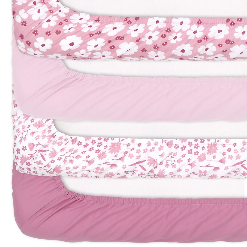 The Peanutshell Daisy 4-pc. Crib Sheet