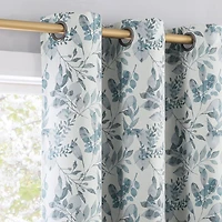 Sun Zero Percy Milford Print Grommet Top Energy Saving 100% Blackout Single Curtain Panel
