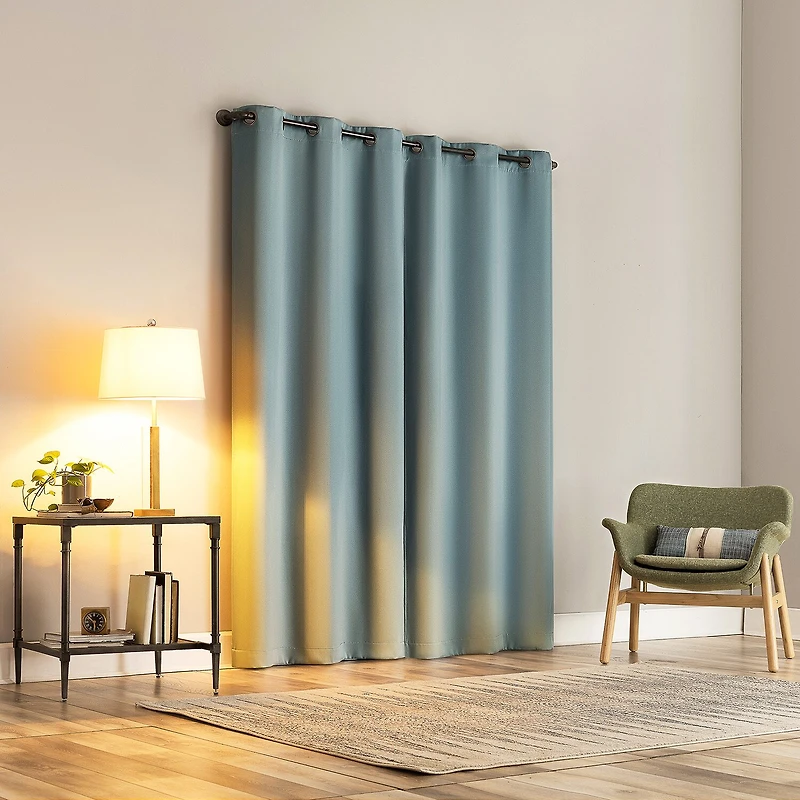 Sun Zero Percy Solid Grommet Top Energy Saving 100% Blackout Single Curtain Panel