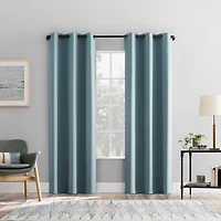 Sun Zero Percy Solid Grommet Top Energy Saving 100% Blackout Single Curtain Panel