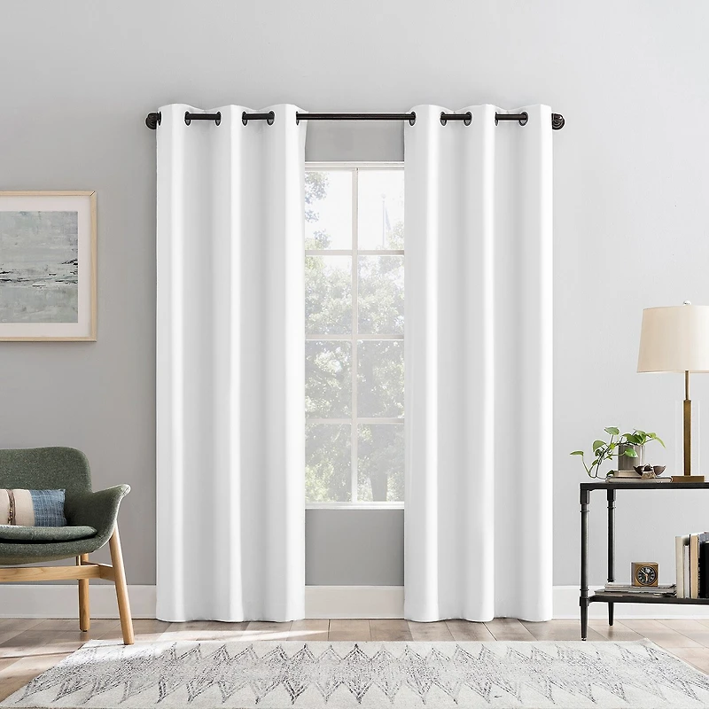 Sun Zero Percy Solid Grommet Top Energy Saving 100% Blackout Single Curtain Panel