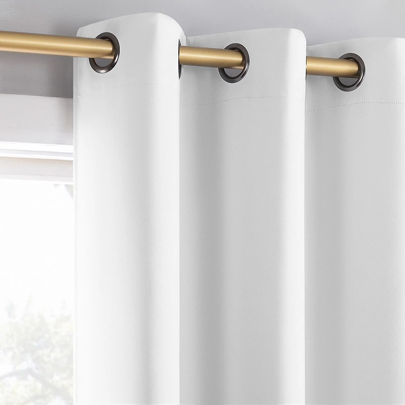 Sun Zero Percy Solid Grommet Top Energy Saving 100% Blackout Single Curtain Panel