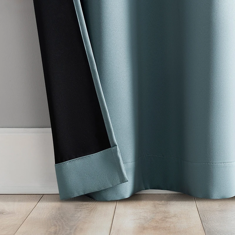 Sun Zero Percy Solid Grommet Top Energy Saving 100% Blackout Single Curtain Panel