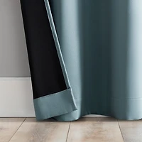 Sun Zero Percy Solid Grommet Top Energy Saving 100% Blackout Single Curtain Panel