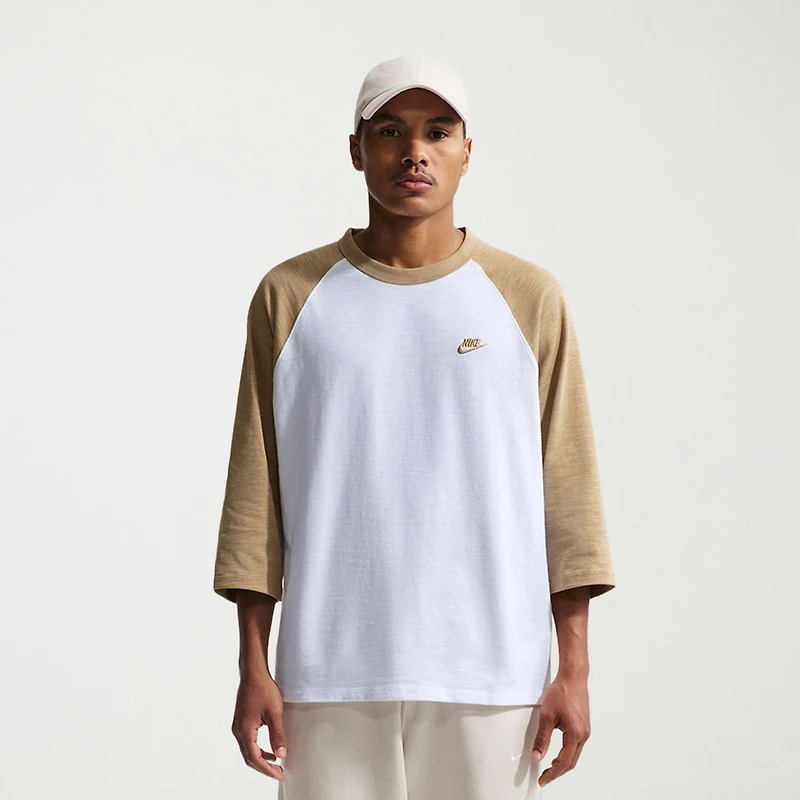 Nike Mens Crew Neck 3/4 Sleeve Active T-Shirt