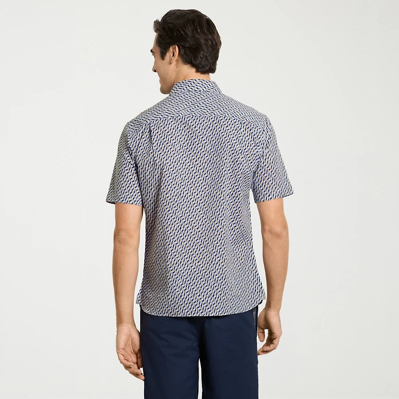 Van Heusen Everyday Defense Stain Shield Mens Short Sleeve Slim Fit Button-Down Shirt