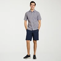 Van Heusen Everyday Defense Stain Shield Mens Short Sleeve Slim Fit Button-Down Shirt