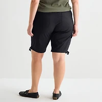 St. John's Bay Womens 11 1/2" Plus Cargo Bermuda Short
