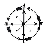 Cheungs Compass With Golden Arrow Accents Metal Wall Art