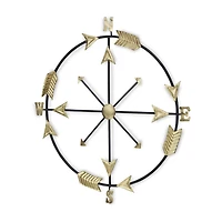 Cheungs Compass With Golden Arrow Accents Metal Wall Art