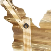 Hanging Mixed Media Wood And USA Metal Wall Art