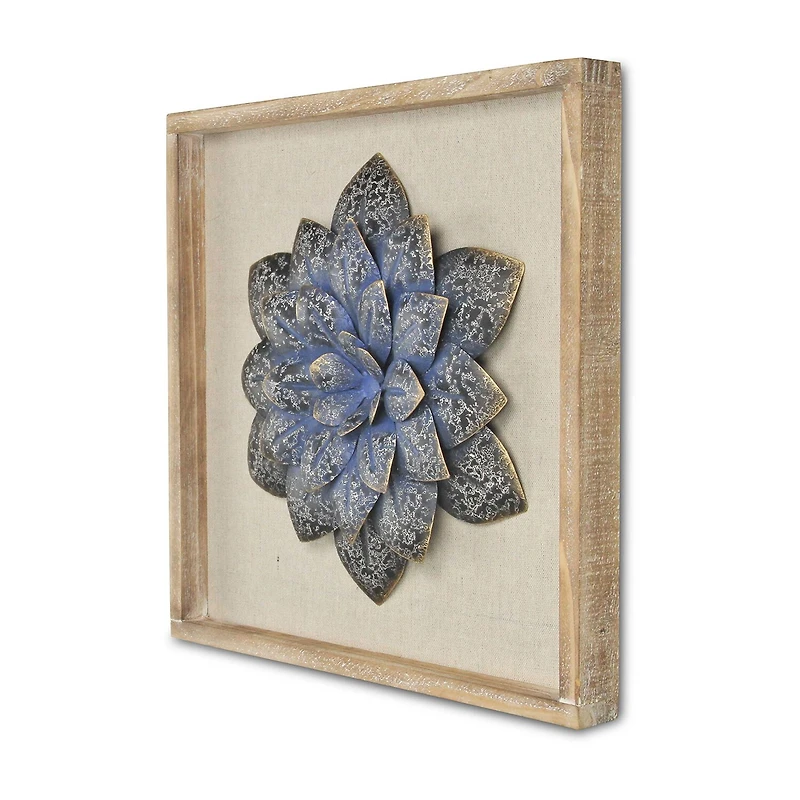 Vita Framed Elegant Flower Metal Wall Art