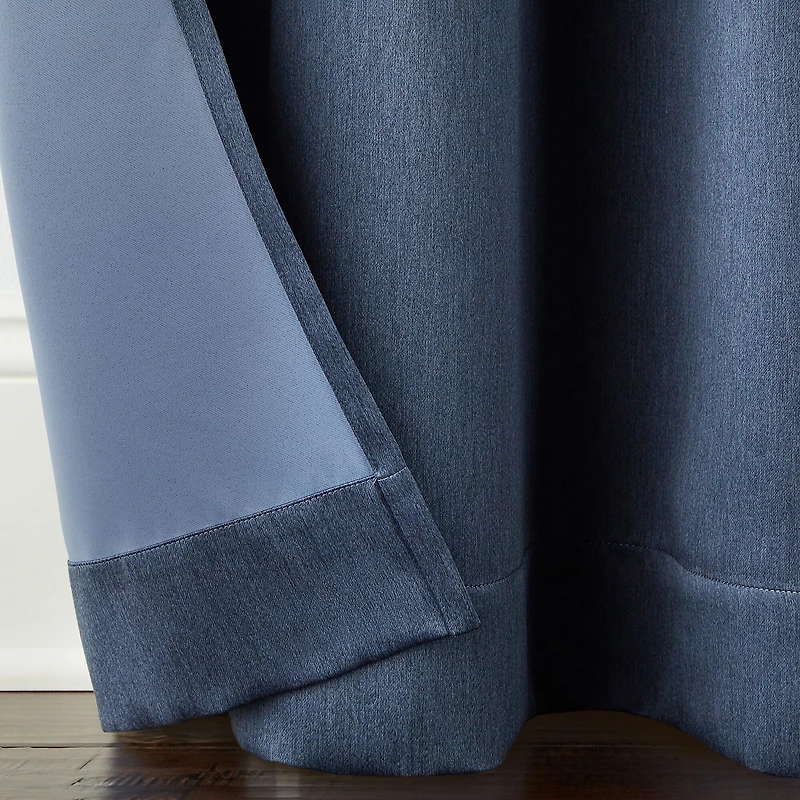 Broadhaven Geneva Solid Grommet Top Blackout Single Curtain Panel
