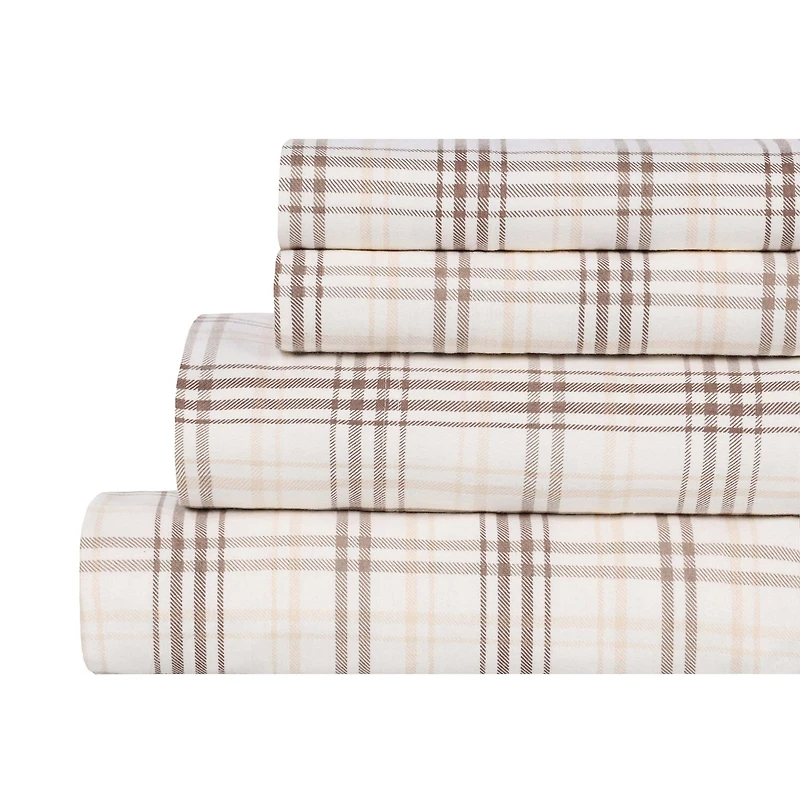 SUPERIOR® Plaid Cotton Flannel Rustic Warm Deep Pocket Sheet Set
