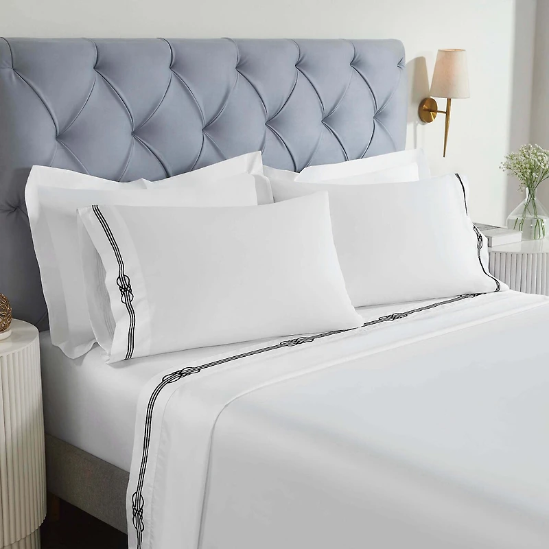 SUPERIOR® Moonlawn Cotton Elegant Embroidery 320tc Deep Pocket Sheet Set