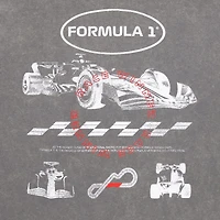 Formula 1 Womens Juniors Crew Neck Short Sleeve Oversized Graphic T-Shirt