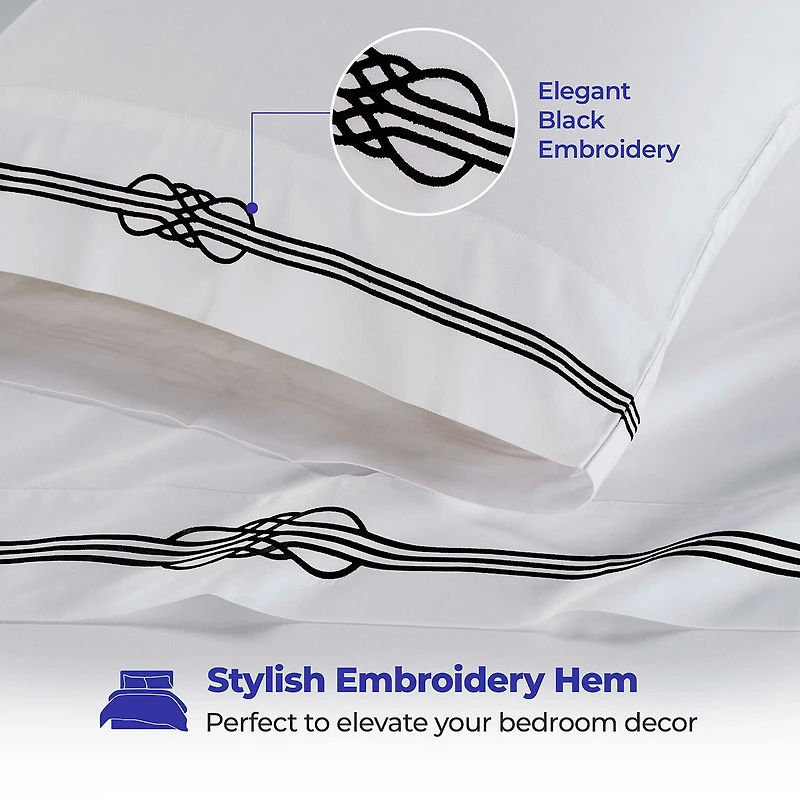 SUPERIOR® Moonlawn Cotton Elegant Embroidery 320tc Deep Pocket Sheet Set